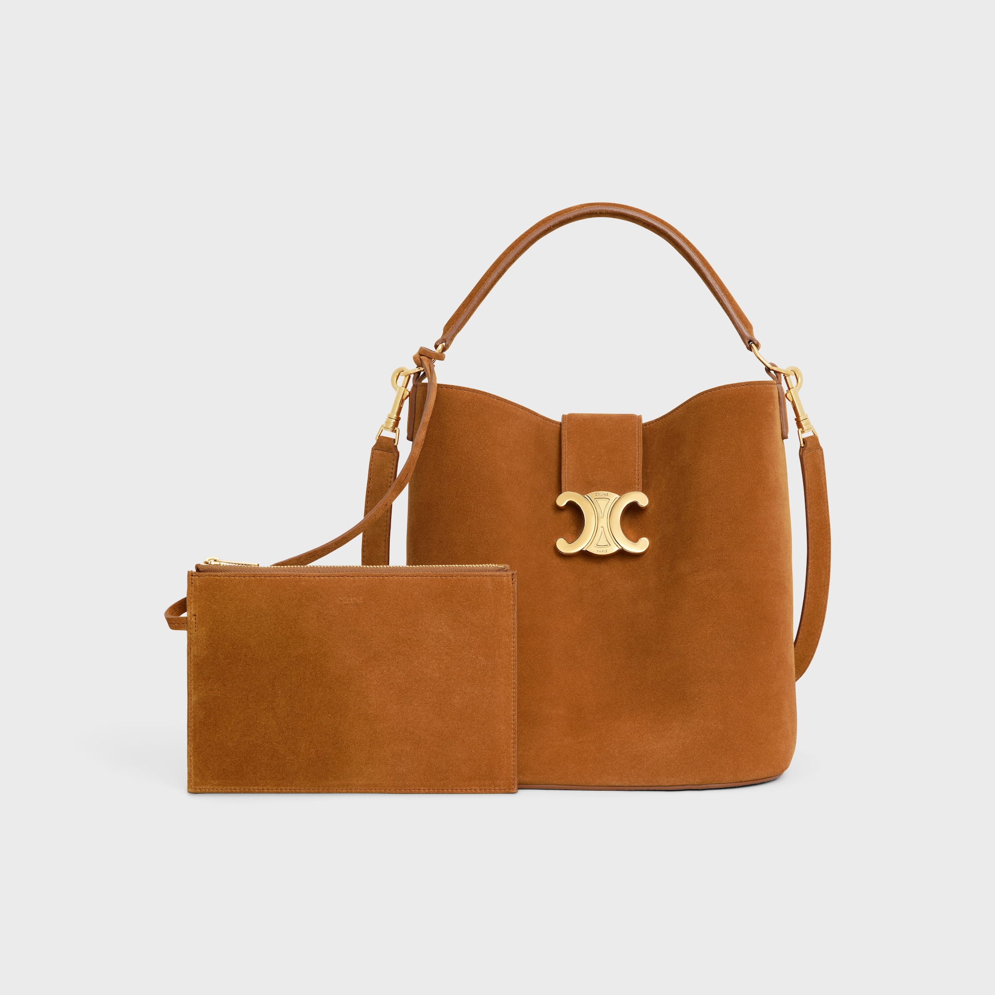 MEDIUM LOUISE BAG IN SUEDE CALFSKIN PECAN - Image 6